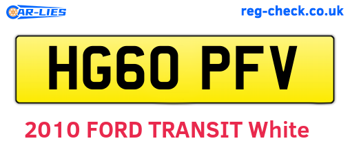 HG60PFV are the vehicle registration plates.