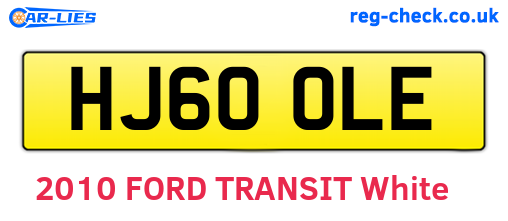HJ60OLE are the vehicle registration plates.