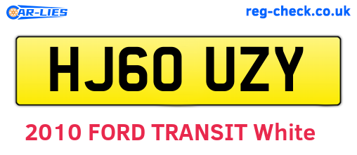 HJ60UZY are the vehicle registration plates.
