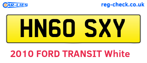 HN60SXY are the vehicle registration plates.