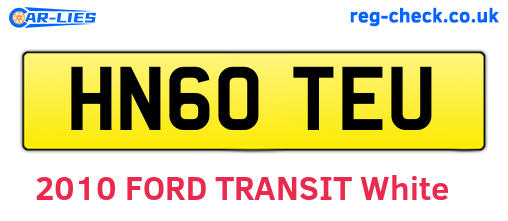 HN60TEU are the vehicle registration plates.