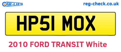 HP51MOX are the vehicle registration plates.