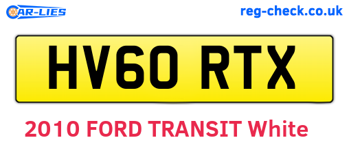 HV60RTX are the vehicle registration plates.