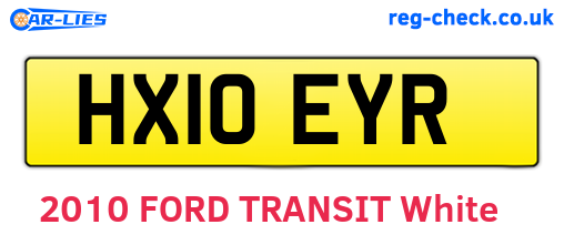 HX10EYR are the vehicle registration plates.