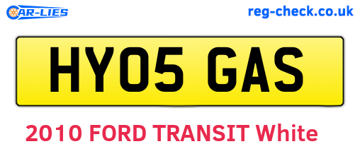 HY05GAS are the vehicle registration plates.