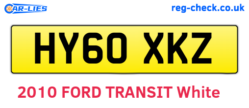 HY60XKZ are the vehicle registration plates.
