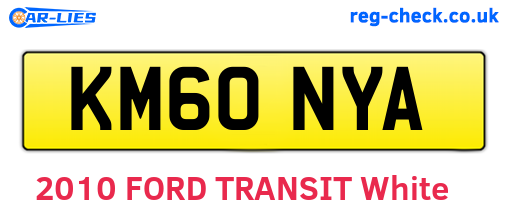 KM60NYA are the vehicle registration plates.