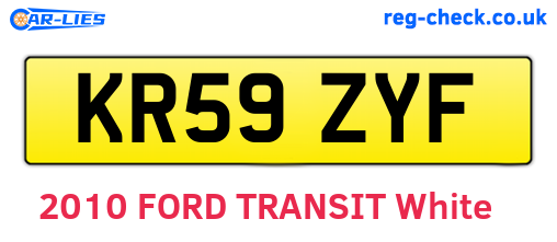 KR59ZYF are the vehicle registration plates.