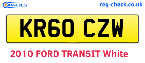 KR60CZW are the vehicle registration plates.