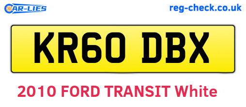 KR60DBX are the vehicle registration plates.