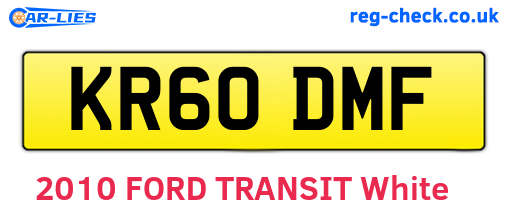 KR60DMF are the vehicle registration plates.