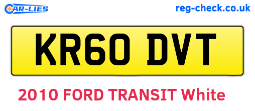 KR60DVT are the vehicle registration plates.