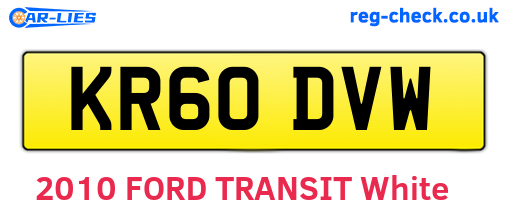 KR60DVW are the vehicle registration plates.