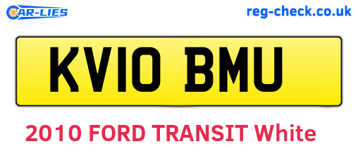 KV10BMU are the vehicle registration plates.