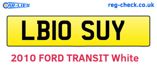 LB10SUY are the vehicle registration plates.