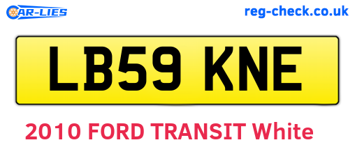 LB59KNE are the vehicle registration plates.