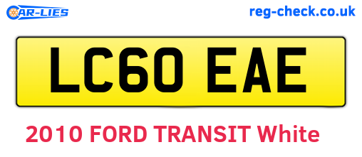 LC60EAE are the vehicle registration plates.