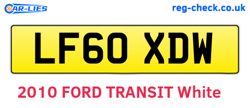 LF60XDW are the vehicle registration plates.