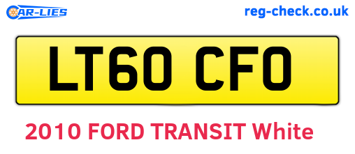 LT60CFO are the vehicle registration plates.