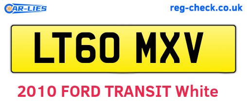 LT60MXV are the vehicle registration plates.