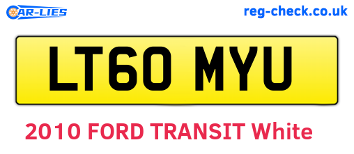 LT60MYU are the vehicle registration plates.