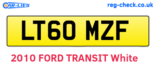 LT60MZF are the vehicle registration plates.