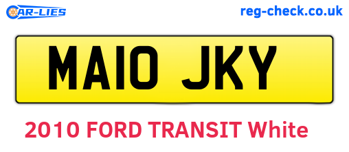 MA10JKY are the vehicle registration plates.