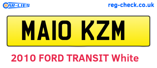 MA10KZM are the vehicle registration plates.