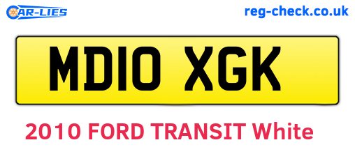 MD10XGK are the vehicle registration plates.