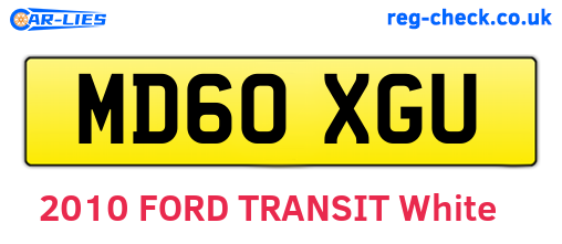 MD60XGU are the vehicle registration plates.