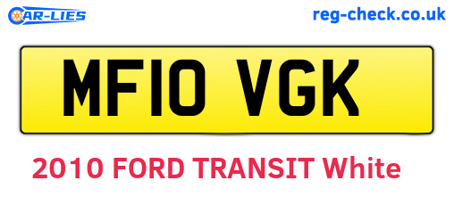 MF10VGK are the vehicle registration plates.