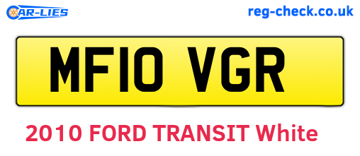 MF10VGR are the vehicle registration plates.