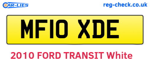 MF10XDE are the vehicle registration plates.