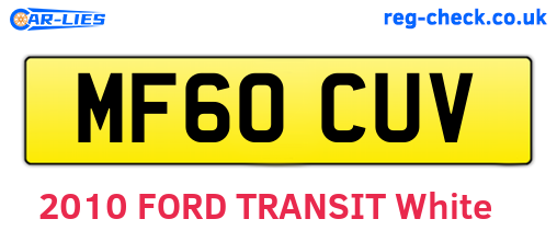 MF60CUV are the vehicle registration plates.