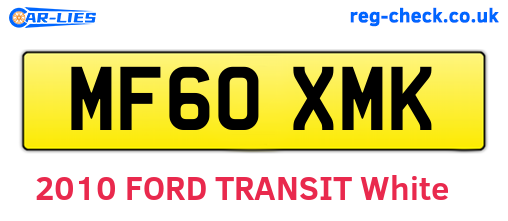 MF60XMK are the vehicle registration plates.