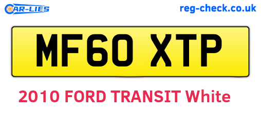 MF60XTP are the vehicle registration plates.