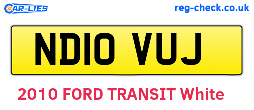 ND10VUJ are the vehicle registration plates.