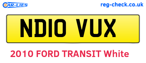 ND10VUX are the vehicle registration plates.
