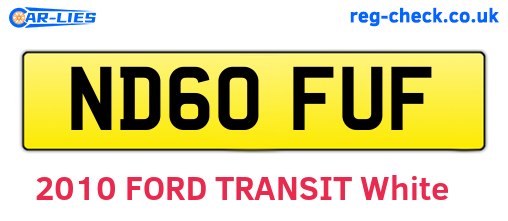 ND60FUF are the vehicle registration plates.