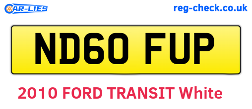 ND60FUP are the vehicle registration plates.