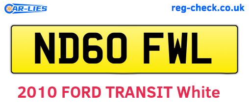 ND60FWL are the vehicle registration plates.
