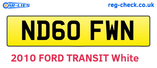 ND60FWN are the vehicle registration plates.