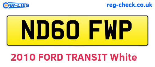 ND60FWP are the vehicle registration plates.