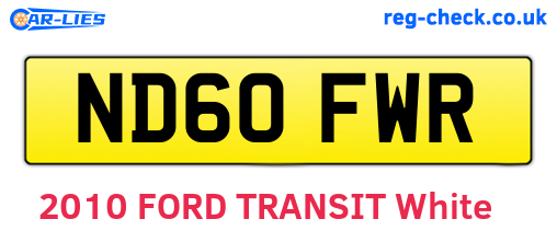 ND60FWR are the vehicle registration plates.