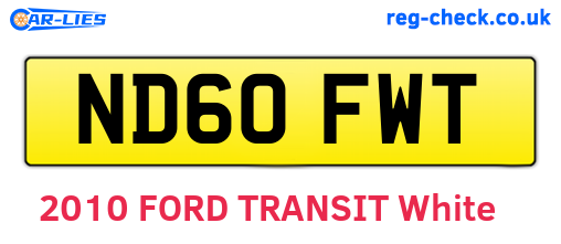 ND60FWT are the vehicle registration plates.