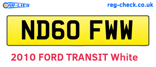 ND60FWW are the vehicle registration plates.