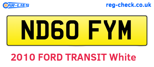 ND60FYM are the vehicle registration plates.
