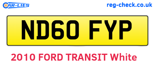 ND60FYP are the vehicle registration plates.