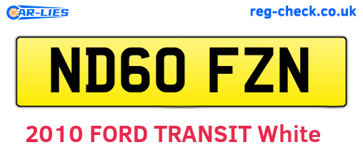 ND60FZN are the vehicle registration plates.