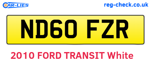 ND60FZR are the vehicle registration plates.